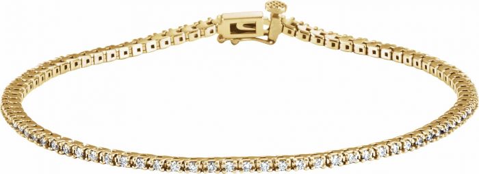 14K Yellow 7/8 CTW Diamond Line 7 1/4 Bracelet