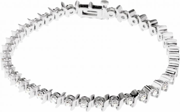 14K White 1 1/2 CTW Diamond Line 7.25 Bracelet
