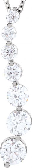 14K White 1 CTW Diamond Journey 18 Necklace
