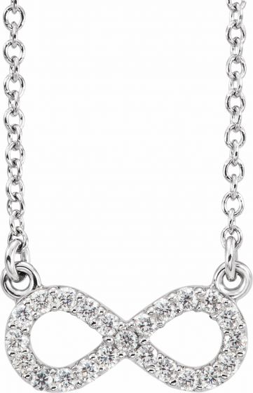 Platinum 1/8 CTW Diamond Infinity 16 1/2 Necklace