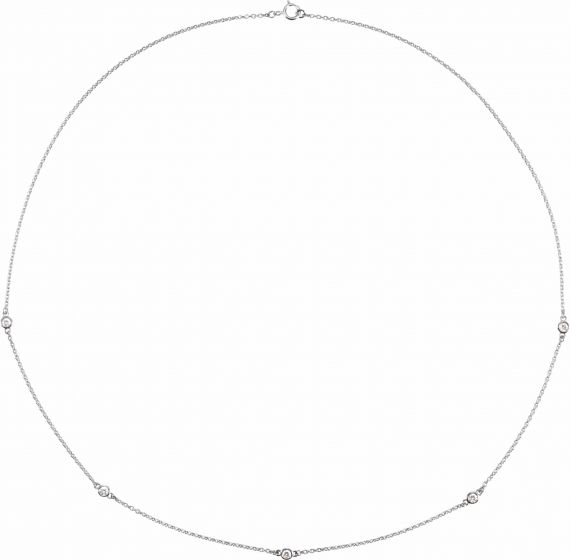 14K White 1/4 CTW Diamond 5-Station 18 Necklace