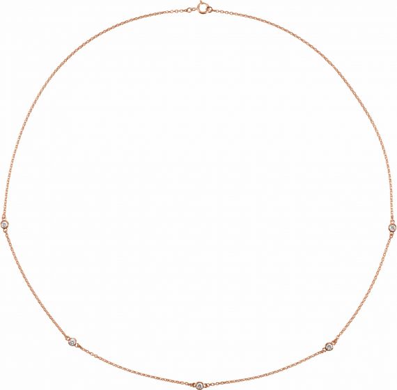 14K Rose 1/4 CTW Diamond 5-Station 18 Necklace