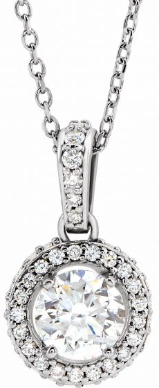 14K White 3/8 CTW Diamond 18 Necklace