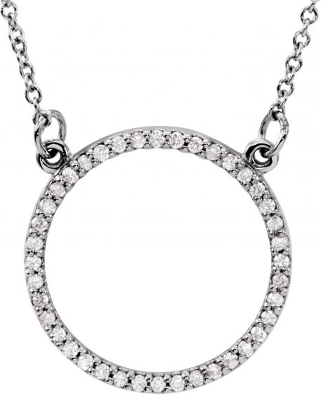 14K White 1/6 CTW Diamond 16 Necklace