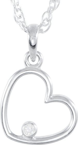 14K White .015 CTW Diamond Heart 18 Necklace