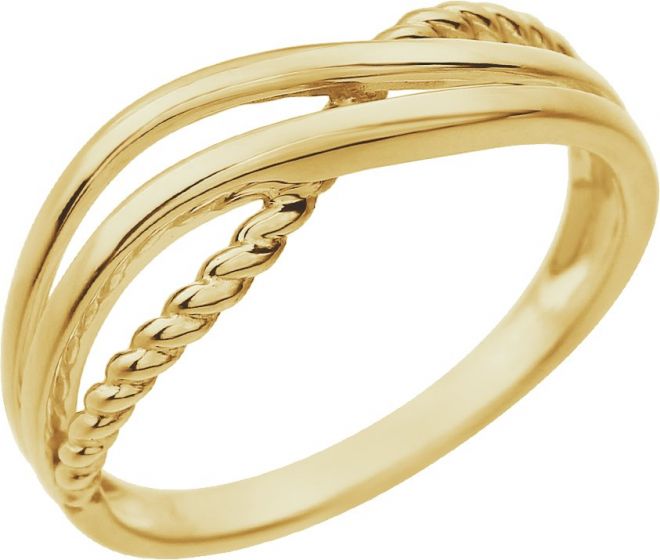 14K Yellow Criss-Cross Ring