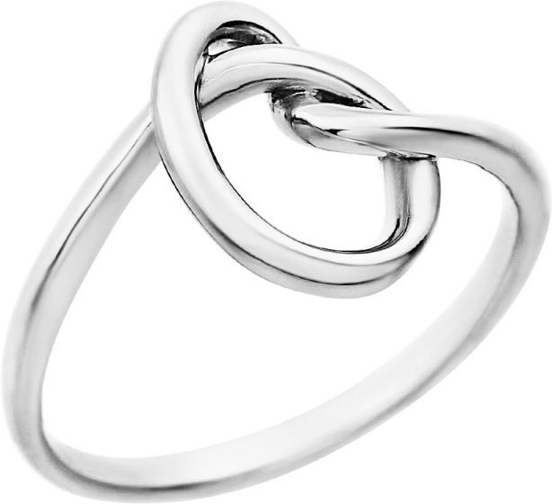 14K White Knot Design Ring