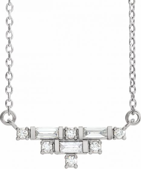14K White 1/4 CTW Diamond Art Deco 16 Necklace