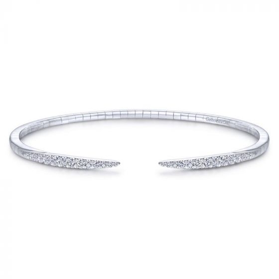 Gabriel & Co. 14k White Gold Demure Diamond Bangle Bracelet