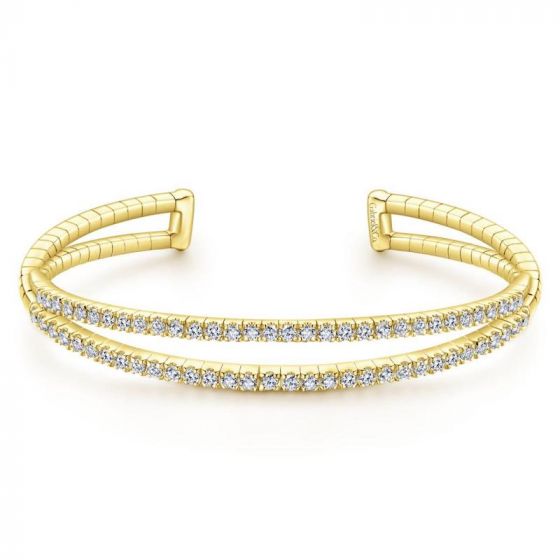 Gabriel & Co. 14k Yellow Gold Demure Diamond Bangle Bracelet