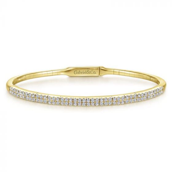 Gabriel & Co. 14k Yellow Gold Demure Diamond Bangle Bracelet