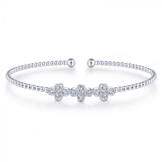 Gabriel & Co. 14k White Gold Bujukan Diamond Bangle Bracelet