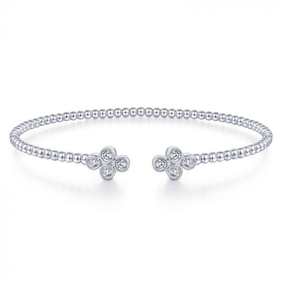Gabriel & Co. 14k White Gold Bujukan Diamond Bangle Bracelet