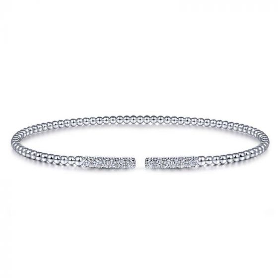 Gabriel & Co. 14k White Gold Bujukan Diamond Bangle Bracelet