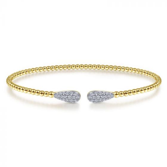 Gabriel & Co. 14k Yellow Gold Bujukan Diamond Bangle Bracelet