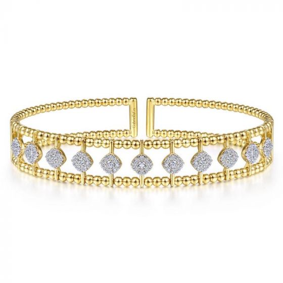 Gabriel & Co. 14k Yellow Gold Bujukan Diamond Bangle Bracelet