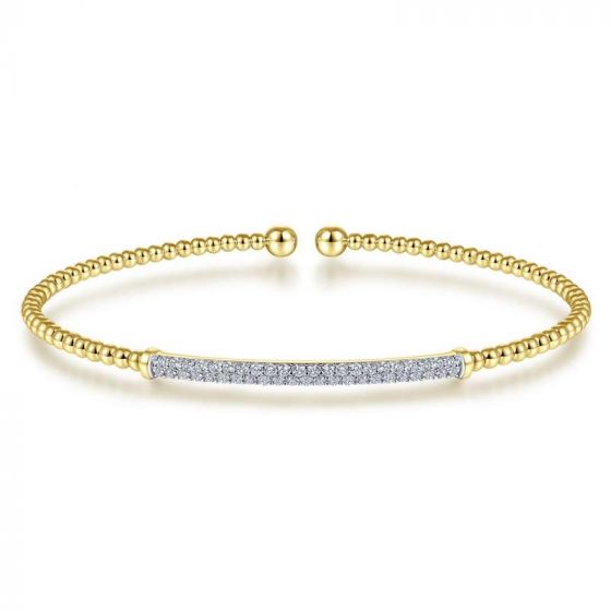 Gabriel & Co. 14k Yellow Gold Bujukan Diamond Bangle Bracelet