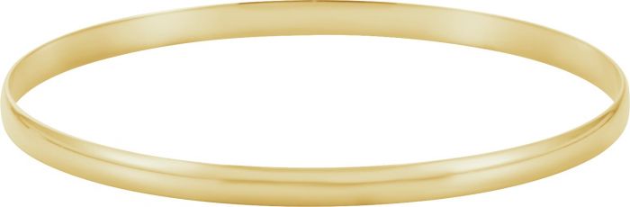 14K Yellow 8 mm Half Round Bangle 7 3/4 Bracelet