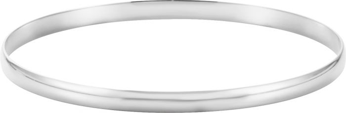 14K White 6 mm Half Round Bangle 7 3/4 Bracelet