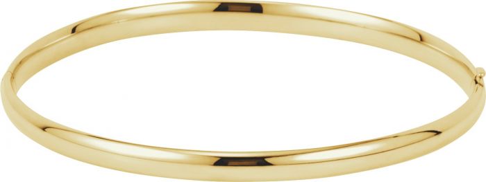 14K Yellow 4 mm Hinged Bangle Bracelet