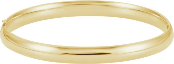 14K Yellow 6.5 mm Hinged Bangle Bracelet