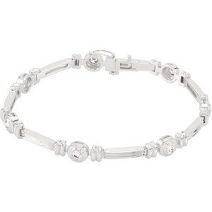 14K White 1 CTW Diamond Line 7 Bracelet