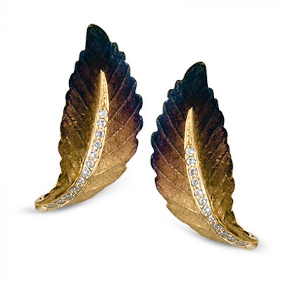 Simon G. 18k Gold Organic Allure Diamond Stud Earrings
