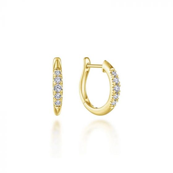 Gabriel & Co. 14k Yellow Gold Lusso Diamond Huggie Earrings