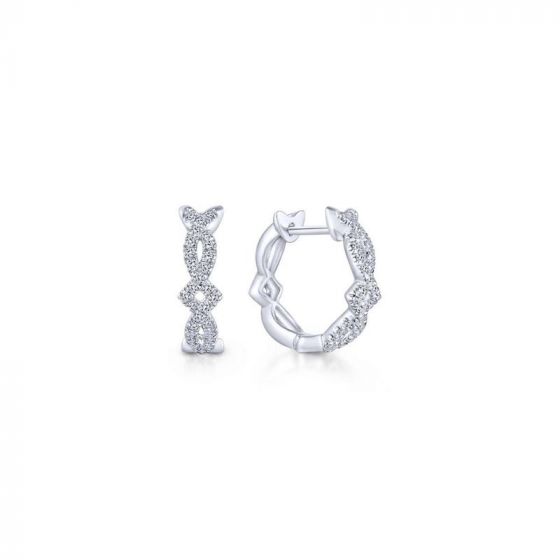 Gabriel & Co. 14k White Gold Kaslique Diamond Huggie Earrings