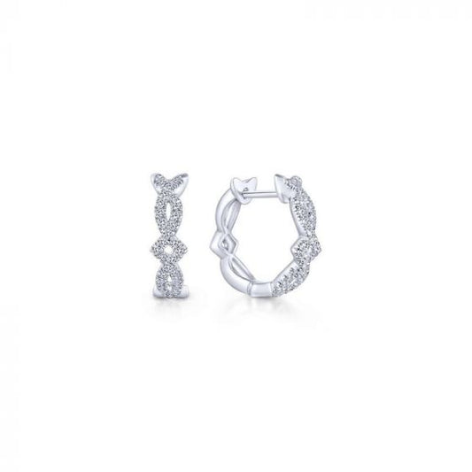 Gabriel & Co. 14k White Gold Kaslique Diamond Huggie Earrings