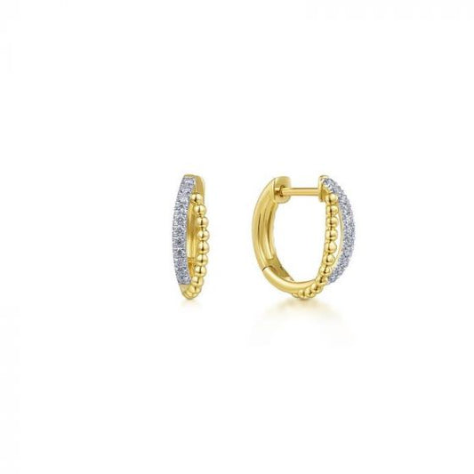 Gabriel & Co. 14k Yellow Gold Bujukan Diamond Huggie Earrings