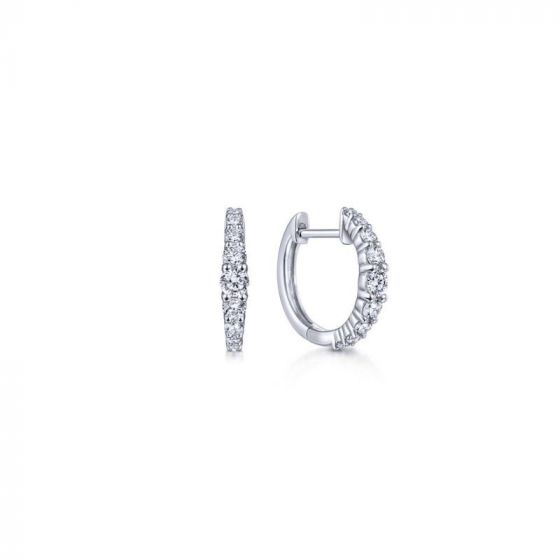 Gabriel & Co. 14k White Gold Lusso Diamond Huggie Earrings
