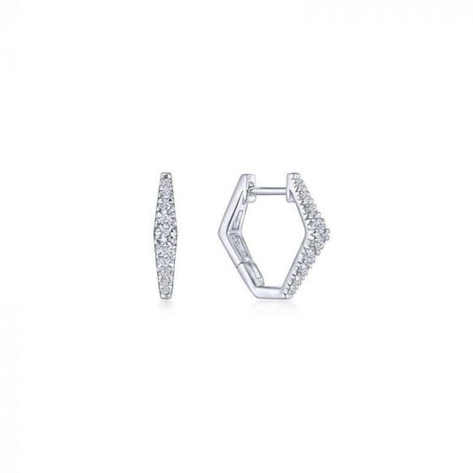 Gabriel & Co. 14k White Gold Lusso Diamond Huggie Earrings