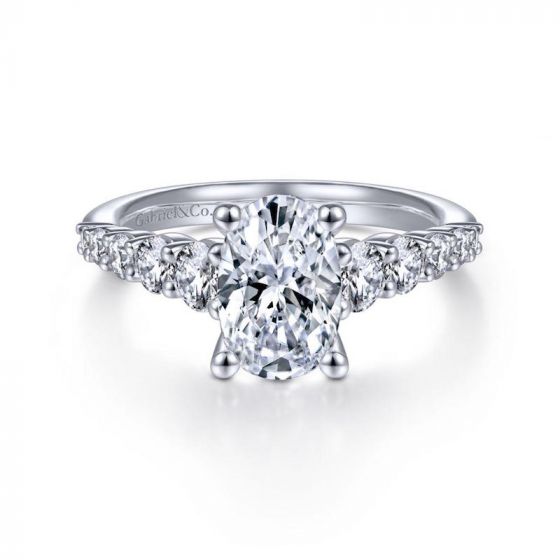 Gabriel & Co. 14k White Gold Contemporary Straight Engagement Ring