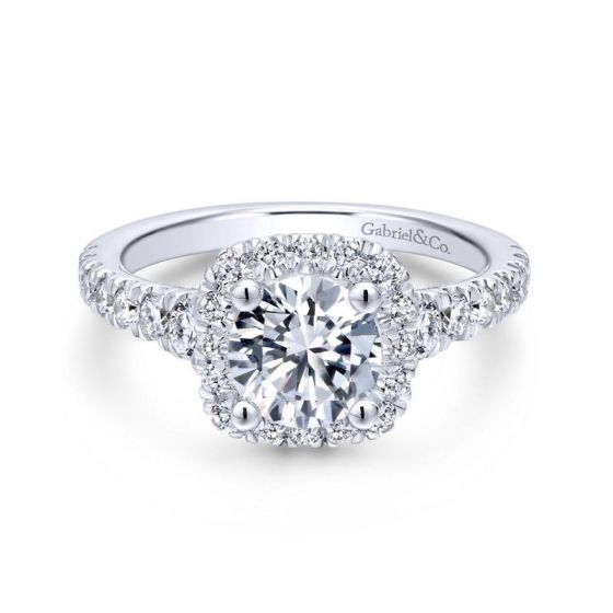 Gabriel & Co. 14k White Gold Entwined Halo Engagement Ring