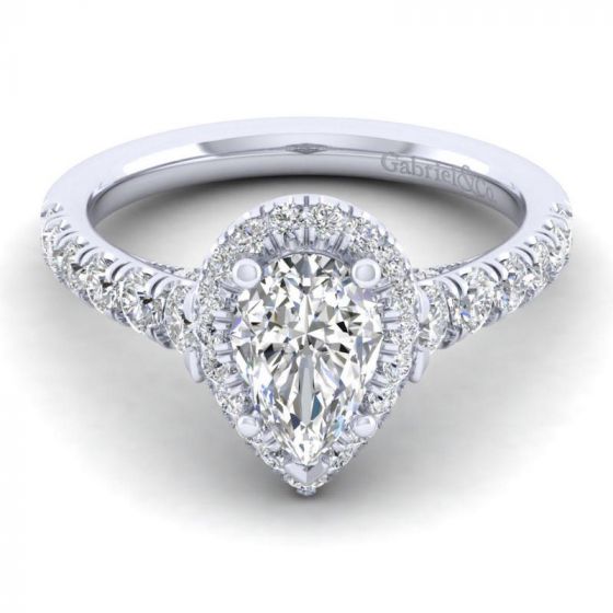 Gabriel & Co. 14k White Gold Entwined Halo Engagement Ring