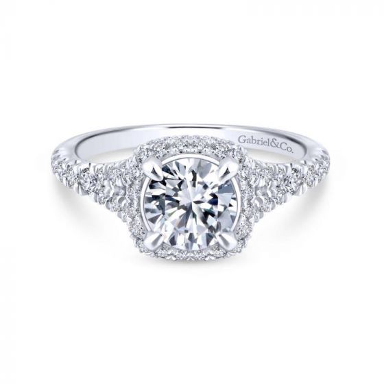 Gabriel & Co. 14k White Gold Entwined Halo Engagement Ring