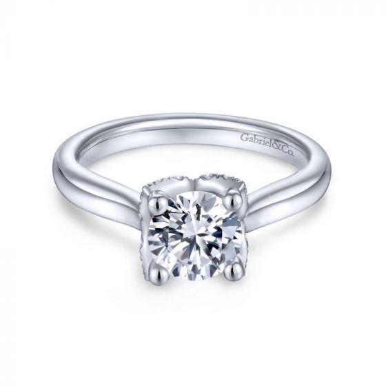 Gabriel & Co. 14k White Gold Contemporary Straight Engagement Ring