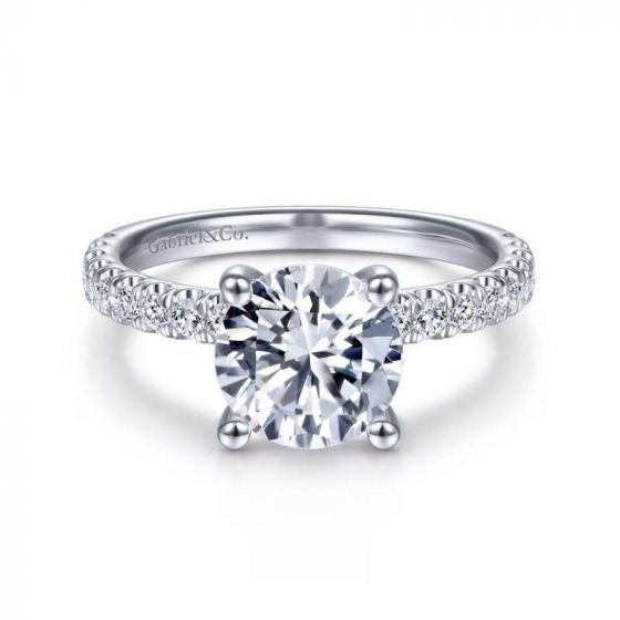 Gabriel & Co. 14k White Gold Contemporary Straight Engagement Ring