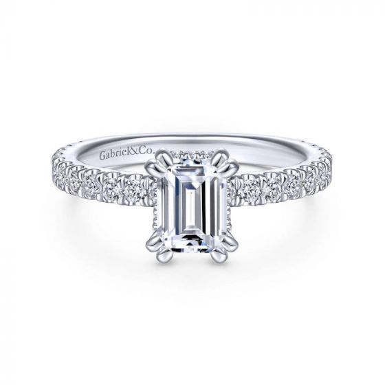 Gabriel & Co. 14k White Gold Contemporary Straight Engagement Ring