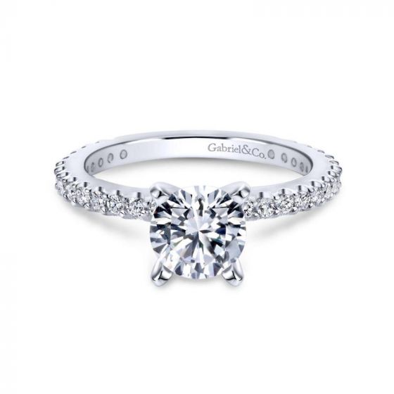 Gabriel & Co. 14k White Gold Contemporary Straight Engagement Ring