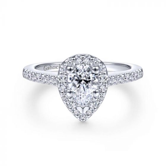 Gabriel & Co. 14k White Gold Contemporary Halo Engagement Ring