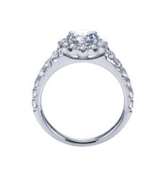 Gabriel & Co. 14k White Gold Contemporary Halo Diamond Engagement Ring