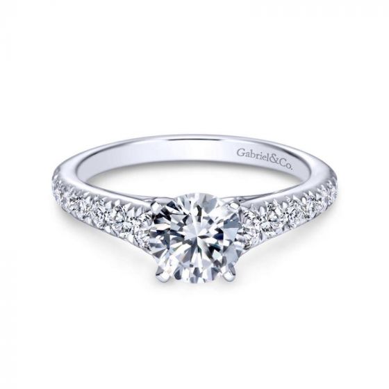 Gabriel & Co. 14k White Gold Contemporary Straight Engagement Ring