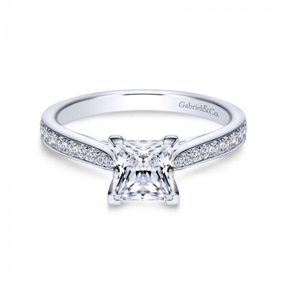 Gabriel & Co. 14k White Gold Contemporary Straight Engagement Ring