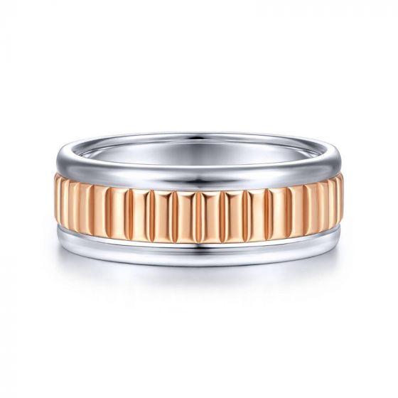 Gabriel & Co. 14k Two Tone Gold Exclusive Men's Wedding Band
