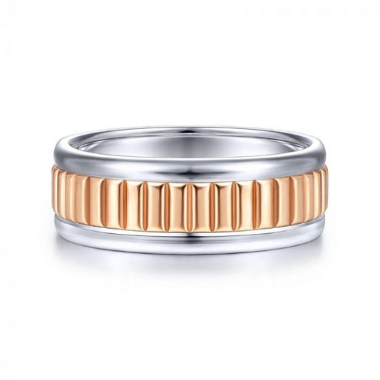 Gabriel & Co. 14k Two Tone Gold Exclusive Men's Wedding Band