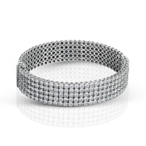 Simon G. 18k White Gold Diamond Bangle Bracelet