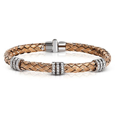 Simon G. 18k Rose & White Gold Woven Bangle