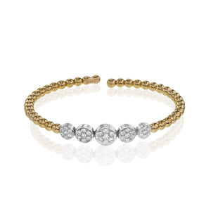 Simon G. 18k Two-Tone Gold Diamond Bangle Bracelet